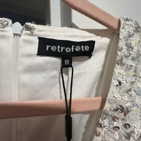 Retrofete white sequin dress size M - Picture 2 of 8